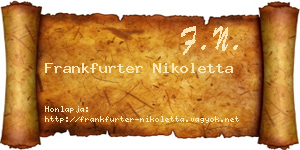 Frankfurter Nikoletta névjegykártya